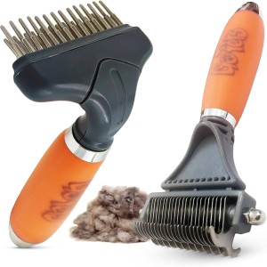 GoPets Dematting Comb & Undercoat Rake Bundle